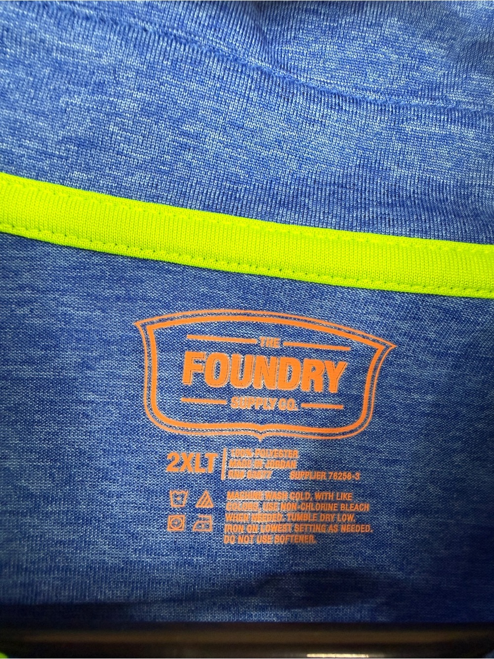 The Foundry Supply Co. Blue Colorblock Performance Polo Shirt 2XLT - Picture 2 of 4